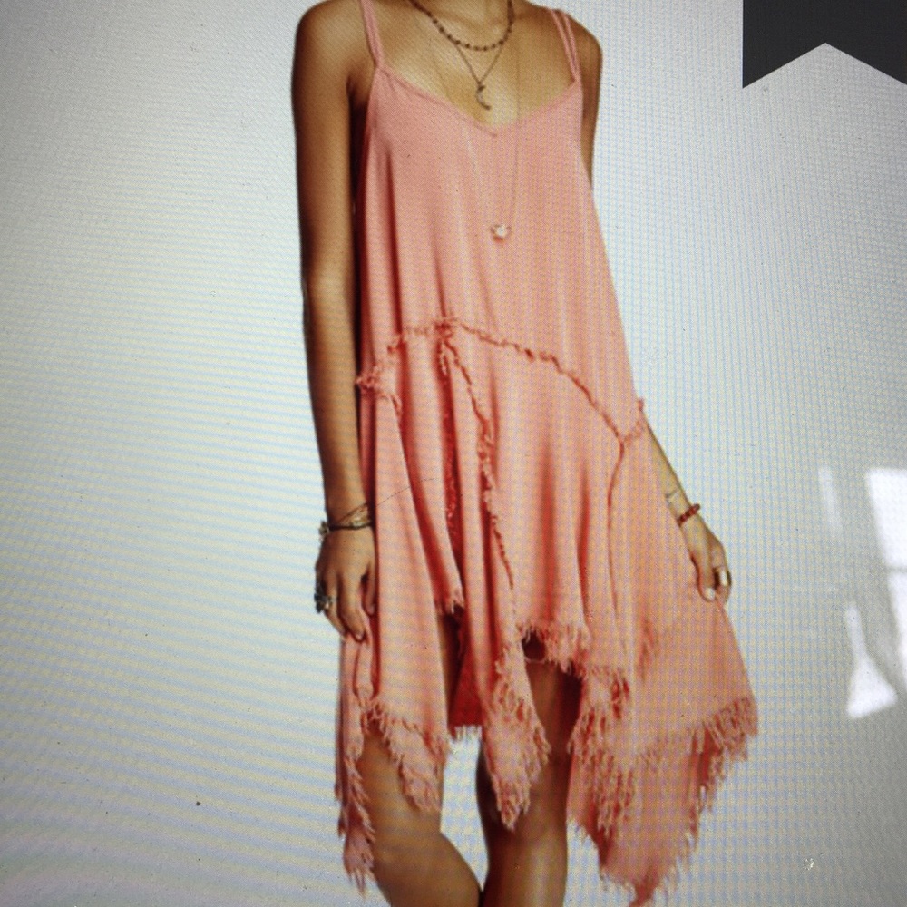 Free People Tattered Up Slip (Coral)